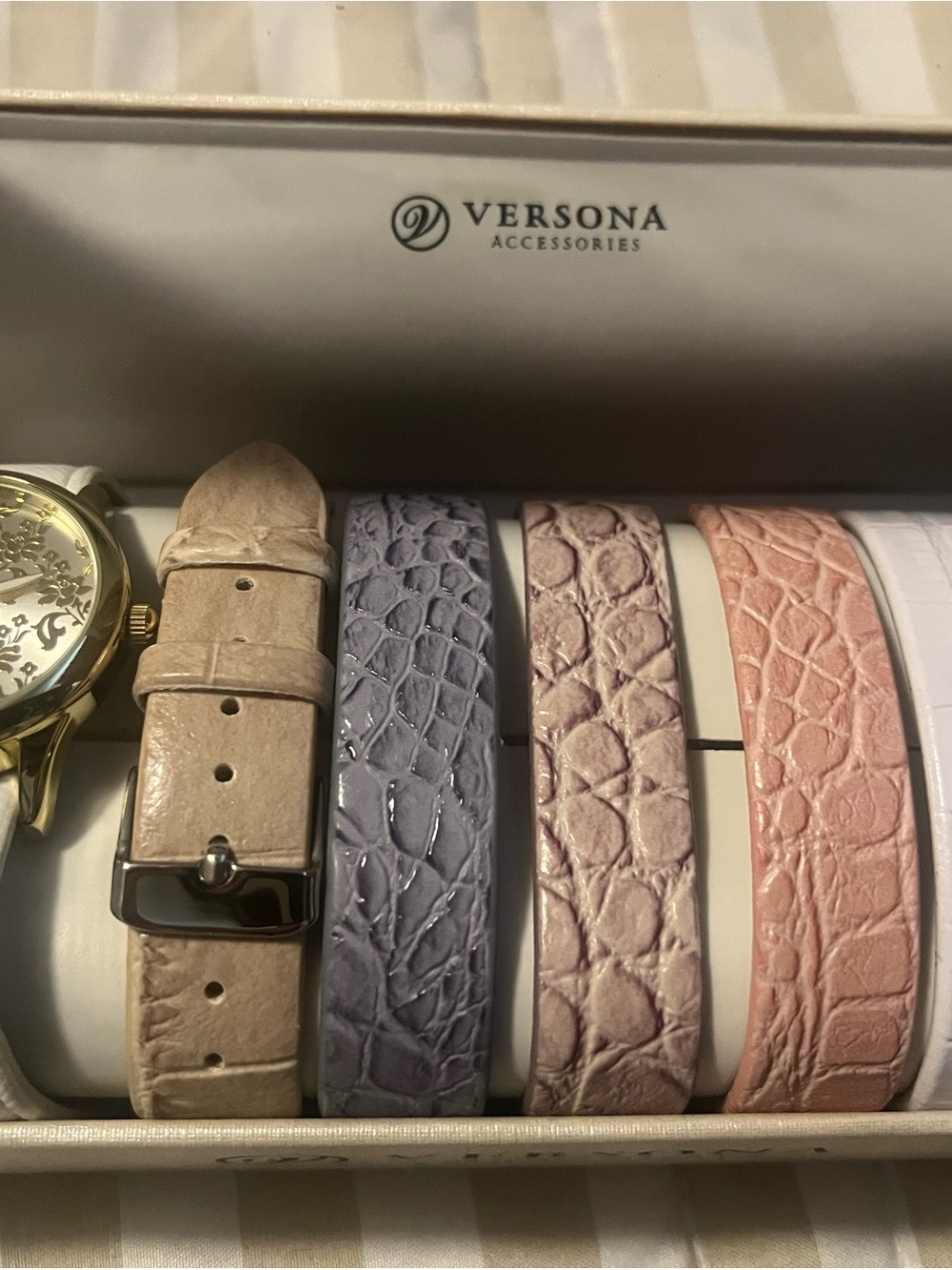 Versona Women's Watch Strap Set - Beige, Lavender, Mauve, Pink
